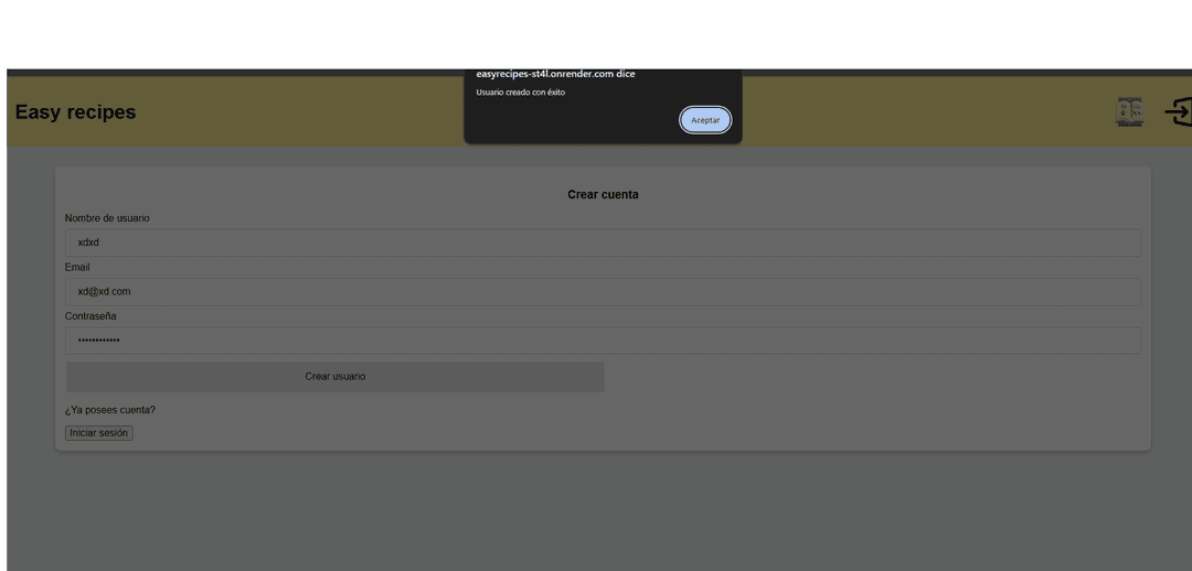 New user registered
